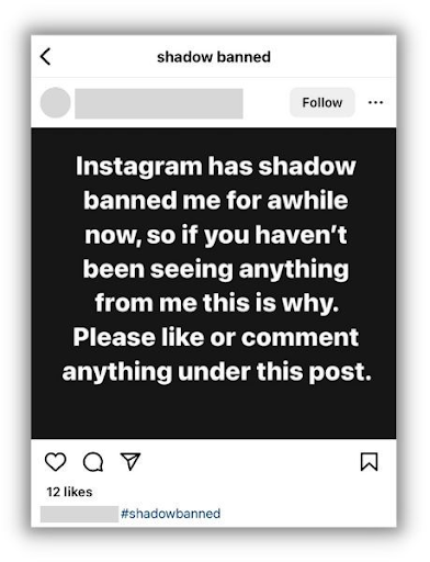 A shadowbanned account